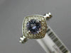 ESTATE 1.08CT DIAMOND & TANZANITE 14KT WHITE GOLD 3D SQUARE HALO ENGAGEMENT RING