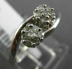ESTATE .25CT ROUND DIAMOND 14KT WHITE GOLD 3D DOUBLE FLOWE INFINITY LOVE RING