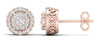 .25CT DIAMOND 14KT ROSE GOLD CLASSIC INVISIBLE ROUND HALO FILIGREE STUD EARRINGS