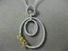 ESTATE LARGE .52CT WHITE & FANCY YELLOW DIAMOND 18K 2 TONE GOLD OVAL BOW PENDANT