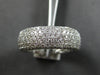 LARGE & WIDE 2.59CT DIAMOND 18KT WHITE GOLD 3D ROUND MULTI ROW ANNIVERSARY RING