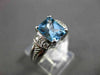 ESTATE 1.42CT DIAMOND & AAA BLUE TOPAZ 14K WHITE GOLD FILIGREE ENGAGEMENT RING