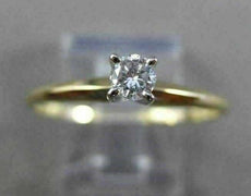 ESTATE .15CT DIAMOND 14KT TWO TONE GOLD CLASSIC SOLITAIRE FRIENDSHIP RING #23779