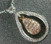 ESTATE .84CT WHITE & PINK DIAMOND 18KT WHITE & ROSE GOLD 3D TEAR DROP NECKLACE