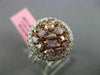 ESTATE LARGE GIA 2.46CT PINK & WHITE DIAMOND 18KT GOLD 3D HALO SPLIT SHANK RING