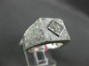 LARGE .60CT ROUND & PRINCESS DIAMOND 18KT WHITE GOLD SQUARE INVISIBLE MENS RING