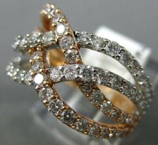 ESTATE WIDE 1.66CT DIAMOND 14KT 2 TONE GOLD 3D CRISS CROSS LOVE ANNIVERSARY RING