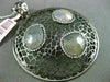 ESTATE .89CT DIAMOND & GREEN AVENTURINE 14K BLACK GOLD FILIGREE CIRCULAR PENDANT