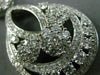 ANTIQUE LARGE 2.70CT DIAMOND 14KT WHITE GOLD MULTI FLOWER CLUSTER PENDANT #20199
