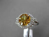 ESTATE 1.82CT DIAMOND & EXTRA FACET CITRINE 14KT WHITE GOLD HALO ENGAGEMENT RING