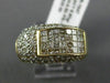 WIDE 1.65CT ROUND & PRINCESS DIAMOND 14KT YELLOW GOLD 3D 7 STONE MULTI ROW RING