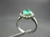 ESTATE LARGE 2.10CT DIAMOND & AAA COLOMBIAN EMERALD PLATINUM ENGAGEMENT RING