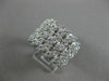 ESTATE LARGE 2.0CT DIAMOND 14KT WHITE GOLD MULTI ROW MULTI LEAF ANNIVERSARY RING