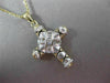 ESTATE .25CT BAGUETTE DIAMOND 14KT WHITE & YELLOW GOLD 3D CROSS PENDANT #11457