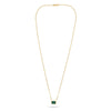3.63CT AAA EMERALD 14KT YELLOW GOLD 3D EMERALD CUT BEZEL SOLITAIRE LOVE NECKLACE