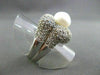 ESTATE LARGE 3.32CT DIAMOND 18KT WHITE GOLD PEARL FLOWER PAVE RING STUNNING!!