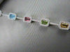 ESTATE 18KT 6.81CT MULTI COLOR EMERALD CUT SAPPHIRE & DIAMONDS GOLD BRACELET