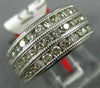 ESTATE WIDE 1.0CT DIAMOND 14KT WHITE GOLD 3 ROW SEMI ETERNITY ANNIVERSARY RING