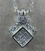 ESTATE DIAMOND CLUSTER 14KT WHITE GOLD INVISIBLE SQUARE PENDANT F/G VVS #15135