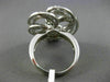 ESTATE MASSIVE 1.34CT ROUND DIAMOND 14K WHITE GOLD 3D OPEN FLOWER COCKTAIL RING