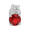 1.55CT DIAMOND & AAA RUBY 14K WHITE GOLD 3D ROUND DOUBLE SOLITAIRE STUD EARRINGS