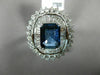 ESTATE LARGE 3.54CT DIAMOND EXTRA FACET SAPPHIRE 18KT WHITE GOLD ENGAGEMENT RING