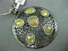 ESTATE LARGE 1.36CT DIAMOND & YELLOW SAPPHIRE 14K BLACK GOLD 3D FILIGREE PENDANT