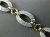 ESTATE WIDE & LONG 3CT DIAMOND 14K WHITE & YELLOW GOLD OVAL LINK TENNIS BRACELET