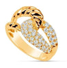 ESTATE WIDE .95CT DIAMOND 18KT YELLOW GOLD 3D LOVE KNOT CLASSIC INFINITY RING