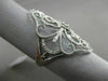 ESTATE LARGE .26CT DIAMOND 14KT WHITE GOLD OPEN FILIGREE MILGRAIN COCKTAIL RING