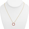 1.95CT DIAMOND & AAA RUBY 14KT YELLOW GOLD OVAL & ROUND CIRCLE OF LIFE NECKLACE