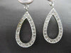 ESTATE LARGE .46CT DIAMOND 14K WHITE GOLD MATTE & SHINY PEAR SHAPE DROP EARRINGS