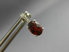 ESTATE 2.01CT DIAMOND & AAA GARNET 14KT WHITE GOLD 3D OVAL HALO STUD EARRINGS