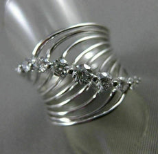 ESTATE LARGE .66CT DIAMOND 18K WHITE GOLD MULTI ROW SHARED PRONG ETOILE FUN RING