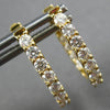 .95CT DIAMOND 18KT YELLOW GOLD 3D ROUND CLASSIC INSIDE OUT HOOP HANGING EARRINGS