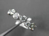 ESTATE .75CT ROUND DIAMOND 14KT WHITE GOLD WAVE BEZEL ETOILE ANNIVERSARY RING