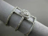 ESTATE LARGE .84CT DIAMOND 14K WHITE GOLD 3D STAR OF DAVID MULTI ROW FLOWER RING