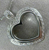 ESTATE .40CT DIAMOND 18KT WHITE GOLD 3D CLASSIC OPEN HEART PAVE PENDANT #11939