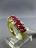 ESTATE WIDE 2.88CT BAGUETTE DIAMOND & AAA OVAL RUBY 18K YELLOW GOLD 3D WAVE RING