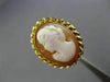 ESTATE 14KT YELLOW GOLD 3D OVAL HANDCRAFTED LADY CAMEO SWIRL ROPE DESIGN RING