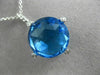 ESTATE MASSIVE 13.20CT DIAMOND & BLUE TOPAZ 14K WHITE GOLD ROPE FLOATING PENDANT