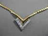 ESTATE DIAMOND 14KT WHITE & YELLOW GOLD OPEN V SHAPE ARROW NECKLACE 16.5" #20744