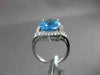 ESTATE 6.27CTW DIAMOND & AAA BLUE TOPAZ 14KT WHITE GOLD 3D FILIGREE HALO RING