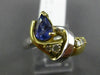 ESTATE 1.10CT DIAMOND & TANZANITE 18K TWO TONE GOLD 3D LOVE KNOT ENGAGEMENT RING