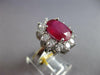 LARGE 7.76CT DIAMOND & AAA RUBY 14K WHITE GOLD OVAL FLOWER ENGAGEMENT RING 27466