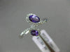 ESTATE WIDE .71CT DIAMOND & AAA OVAL AMETHYST 14KT WHITE GOLD 3D SNAKE LOVE RING