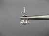 ESTATE 1.03CT DIAMOND & AAA SAPPHIRE 14K WHITE GOLD CLASSIC FLOWER STUD EARRINGS