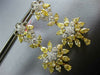 ESTATE LARGE 9.1CT WHITE & FANCY YELLOW DIAMOND 18K GOLD FLOWER HANGING EARRINGS