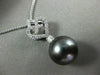 ESTATE .50CT DIAMOND & AAA TAHITIAN PEARL 18KT WHITE GOLD FLOATING HEART PENDANT