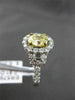 ESTATE 1.82CT FANCY YELLOW DIAMOND 18K TWO TONE GOLD 3D FILIGREE ENGAGEMENT RING